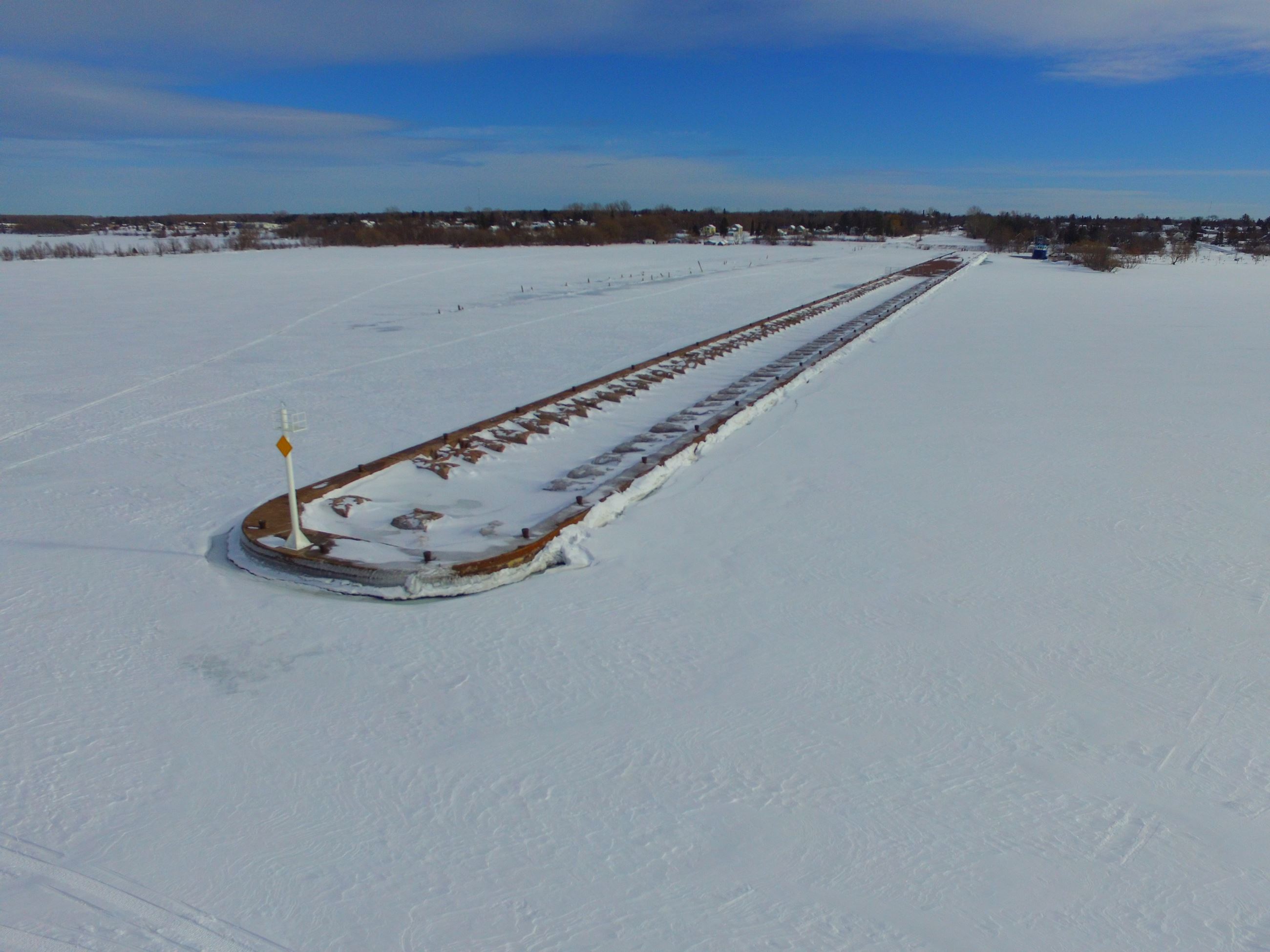 ore dock in snow