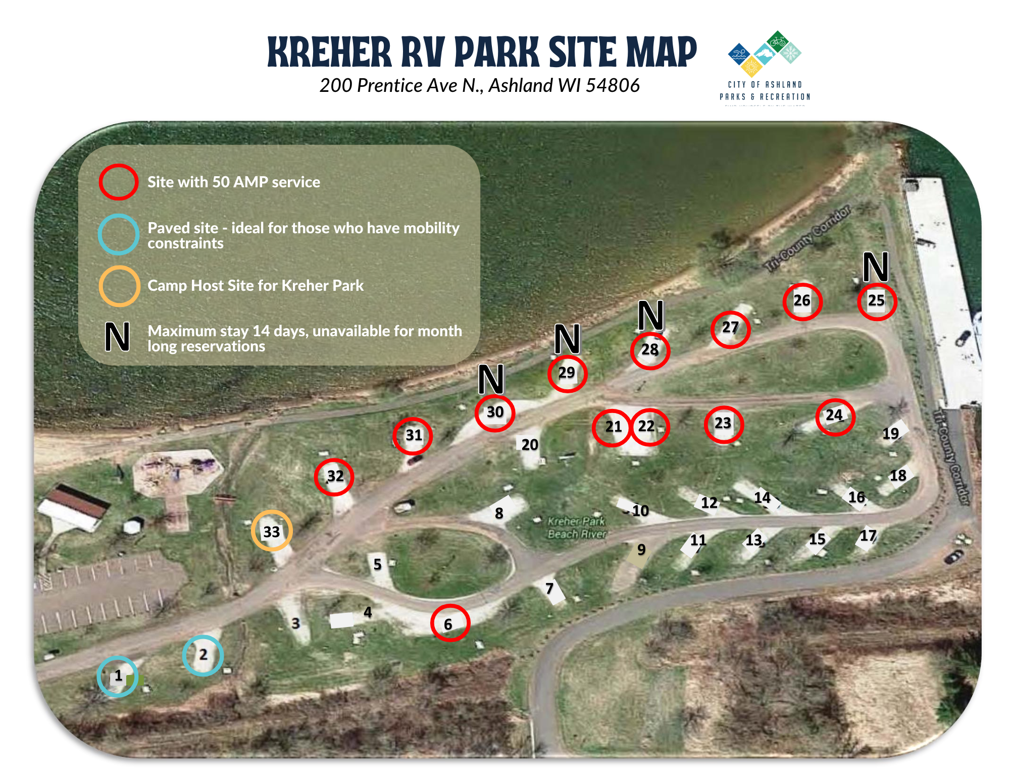 2026 Kreher Park Site Map